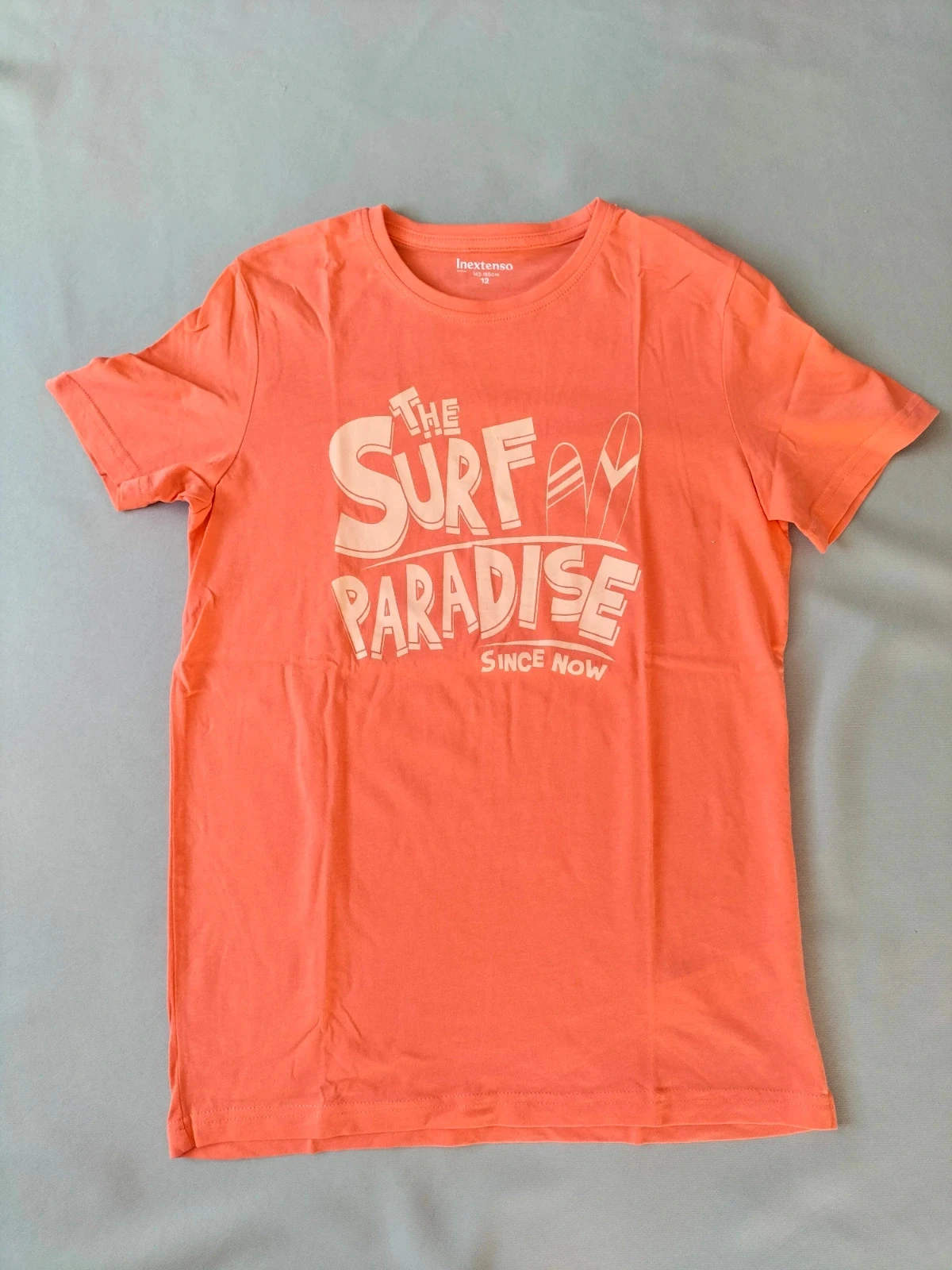 T-Shirt Menino surf mangas curtas | 12 anos | In Extenso | Novo | Laranja Coral – photo 3